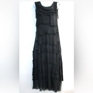 Elegant Black Layered Women's Dress